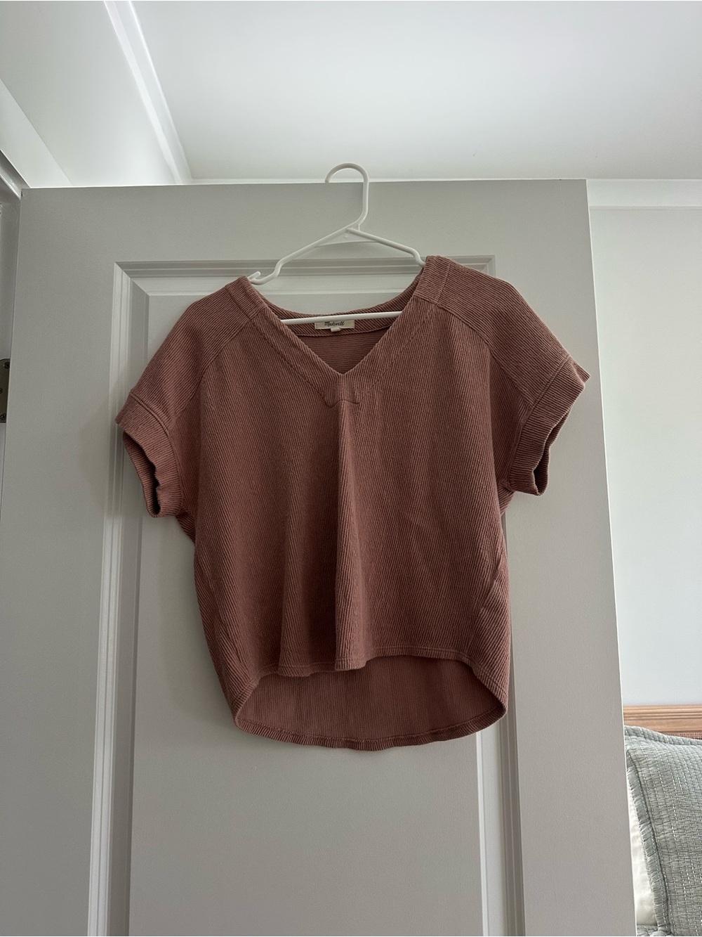 Madewell V-Neck Ribbed Top